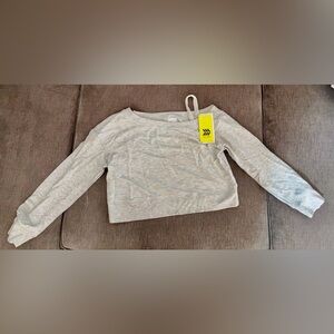 All in Motion Girl’s French Terry crew Sweater- cropped, Heather gray, Sz M (8)